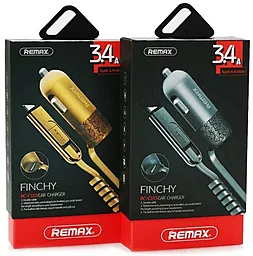 Автомобільний зарядний пристрій Remax Finchy 3.4A with Cable 2in1 Lightning / micro USB Silver (RCC103) - мініатюра 3