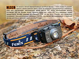 Фонарик Fenix HL32R Голубой - миниатюра 4