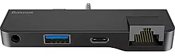 USB Type-C хаб (концентратор) Baseus Multifunctional HUB Surface Go Black (CAHUB-FG01) - миниатюра 2