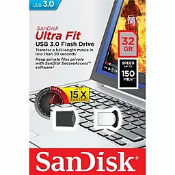 Флешка SanDisk 32GB Ultra Fit USB 3.0 (SDCZ43-032G-GAM46) Black/Gray - мініатюра 3