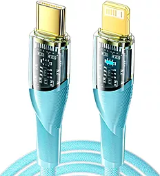 Кабель USB PD Essager Interstellar Transparent Design 29W 3A USB Type-C - Lightning Cable Blue (EXCTL-XJ03-P)