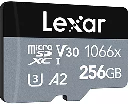 Карта памяти Lexar microSDXC 256GB 1066x Silver Class 10 UHS-I U3 V30 A2 + SD-адаптер (LMS1066256G-BNANG) - миниатюра 3