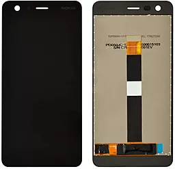Дисплей Nokia 2 Dual Sim (TA-1007, TA-1029) с тачскрином, Black