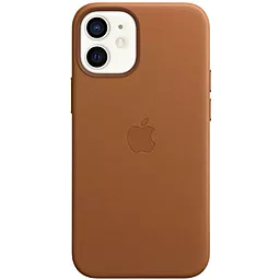 Чехол Apple Leather Case with MagSafe for iPhone 12 Mini Saddle Brown - миниатюра 3