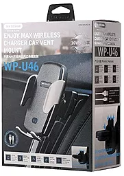 Автодержатель с беспроводной зарядкой Remax Phone Holder Wireless Car Charger 10W Black (WP-U46) - миниатюра 5