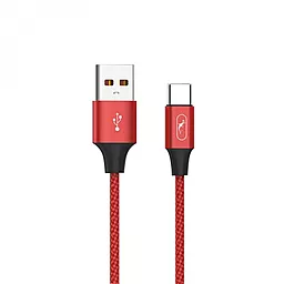 USB Кабель SkyDolphin S55T Neylon USB to Type-C Red (USB-000437)