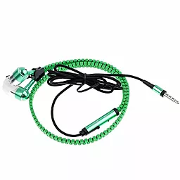 Наушники Metal Zipper Z-03 + mic zipper with light наушники вакуумные светящиеся Green - миниатюра 2