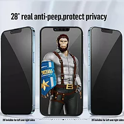 Защитное стекло Blueo 2.5D Full Cover Anti-Peep для Apple iPhone 15 Pro Max (6.7")  Black - миниатюра 2