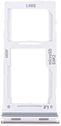 Держатель (лоток) Сим карты Samsung Galaxy M52 5G M526 и карты памяти Dual SIM Original  White