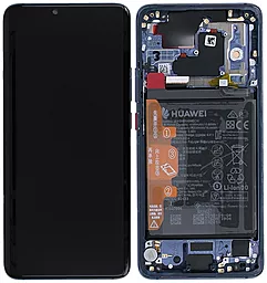Дисплей Huawei Mate 20 Pro (с датчиком Touch ID) (LYA-L09, LYA-L29, LYA-AL00, LYA-AL10, LYA-TL00, LYA-L0C) с тачскрином и рамкой, оригинал, Blue