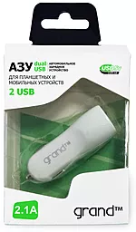 Автомобильное зарядное устройство Grand Dual USB Car Charger 2.1A\1A White - миниатюра 3