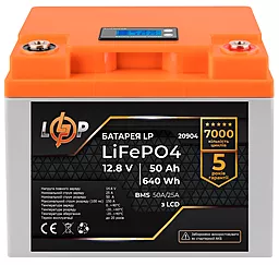 Аккумуляторная батарея Logicpower LP 12.8V 50Ah 640Ah LiFePO4 LCD BMS 50A/25A (LP20899)