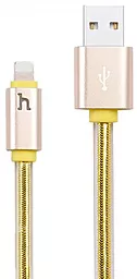 Кабель USB Hoco UPL12 Plus Lightning Cable with LED Jelly 1.2M 2.4A Gold