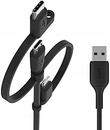 Кабель USB Belkin Boost Charge Universal 12w 2.4a 3-in-1 USB to micro/Lightning/Type-C cable black (CAC001bt1MBK) - миниатюра 4