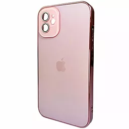 Чехол AG Glass Sapphire Frame MagSafe Logo for Apple iPhone 12  Pink