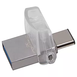 Флешка Kingston 128GB DataTraveler microDuo 3C USB 3.0/Type C (DTDUO3C/128GB) Metal Silver - миниатюра 3