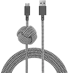 USB Кабель Native Union Night Cable USB-A to USB-C (3m) Zebra (NCABLE-KV-AC-ZEB)