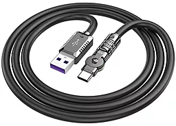 Кабель USB Hoco U118 Triumph 100w 5a 1.2m USB Type-C cable black - миниатюра 2