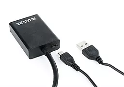 Видео переходник (адаптер) Cablexpert VGA-HDMI со звуком 0.15m черный (A-VGA-HDMI-01) - миниатюра 3