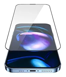 Защитное стекло Baseus Full Glass 0.3mm (с сеткой на динамик) для iPhone 14 / 13 / 13 Pro Black (SGLZ020001) - миниатюра 3