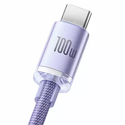 Кабель USB Baseus Crystal Shine Series 100w 5a 2m USB Type-C cable violet (CAJY000505) - миниатюра 2