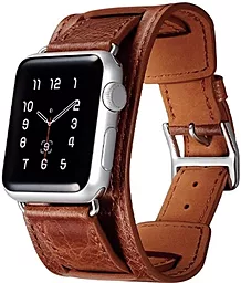Сменный ремешок для умных часов Apple Watch iCarer Classic Genuine Leather Quadri Watch band 38mm Кофейный - миниатюра 2
