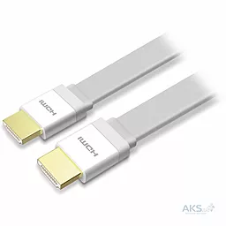 Відеокабель Veron HDMI Slim High-Speed with Ethernet V2.0 3m White