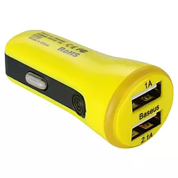 Автомобільний зарядний пристрій Baseus 2USB Car charger 2.1A Yellow (Tiny) - мініатюра 7
