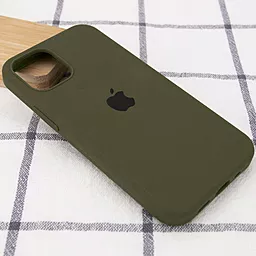 Чехол Silicone Case Full для Apple iPhone 15 Dark Olive - миниатюра 3