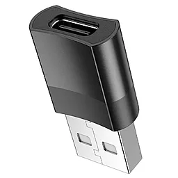 Адаптер-переходник Hoco UA17 M-F 2.0 USB-A -> USB Type-C Black - миниатюра 2