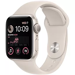 Смарт-часы Apple Watch SE 2022 GPS 40mm Aluminium Case with White Sport Band - Regular Starlight (MNJP3UL/A) - миниатюра 2