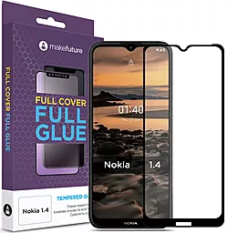 Защитное стекло MAKE Full Cover Full Glue Nokia 1.4 Black (MGFN14)