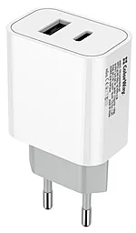 Сетевое зарядное устройство с быстрой зарядкой ColorWay V2 20w PD/QC3.0 USB-C/USB-A ports home charger white (CW-CHS025QPD-WT)