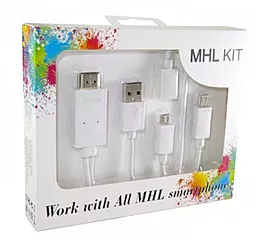 Відео перехідник (адаптер) ExtraDigital MHL to HDMI Media adapter kit (KBU1616) White - мініатюра 2