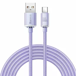 USB Кабель Baseus Crystal Shine Series 100w 5a 2m USB Type-C cable violet (CAJY000505)