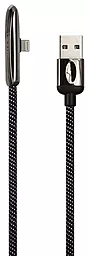 Кабель USB Usams U34 Zinc Alloy1.2M Lightning Cable Black