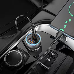 Автомобільний зарядний пристрій Hoco NZ8 Sprinter 43W PD+QC3.0 + USB-C-C Cable Blue - мініатюра 3