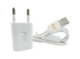 Сетевое зарядное устройство Fly DC Power Charger + micro USB (1.5A) White - миниатюра 2