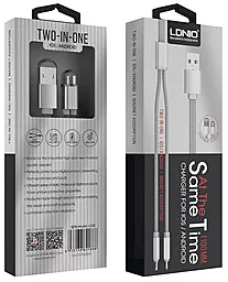 Кабель USB LDNio Magnetic 2-in-1 USB Lightning/micro USB Cable silver (LC-86) - миниатюра 5