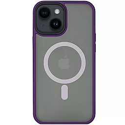 Чехол Epik Metal Buttons с MagSafe для Apple iPhone 14 Темно-фиолетовый