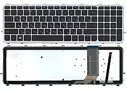Клавіатура для ноутбуку HP Envy 15-j000 Envy 15T-J Envy 15Z-J Envy 17-J Envy 17T-J Silver Frame з підсвіткою клавіш, чорна