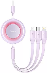 USB Кабель Baseus Bright Mirror 2 Series 22.5w 3.5a 1.1m 3-in-1 USB to micro/Lightning/Type-C cable purple (CAMJ010005)