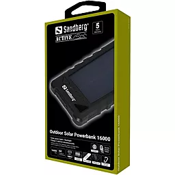Повербанк Sandberg 16000mAh Outdoor IP67 Solar Panel 1.4W/280mA USB-C USB-A 5V/3.4A total (420-35) Black - миниатюра 2