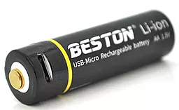 Аккумулятор Beston USB-Micro AA 1800mAh 1.5V Li-Ion 2шт (2800mWh) - миниатюра 3