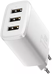 Сетевое зарядное устройство Baseus Compact Charger 17W 3xUSB-A White (CCXJ020102) - миниатюра 4