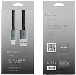 USB Кабель Rock Metal & Leather Cable micro USB (20CM) White - мініатюра 3