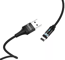 Кабель USB Hoco U76 Fresh Magnetic Lightning Cable Black - миниатюра 3