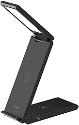 Бездротовий (індукційний) зарядний пристрій Usams 15w 3-in-1 wireless charging stand with table lamp black (US-CD181)