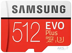 Карта памяти Samsung microSDXC Evo Plus 512 GB Class 10 UHS-І U3 + SD-адаптер (MB-MC512HA) - миниатюра 3
