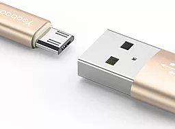 Кабель USB Yoobao YB-423 Nylon micro USB Cable Gold - миниатюра 3